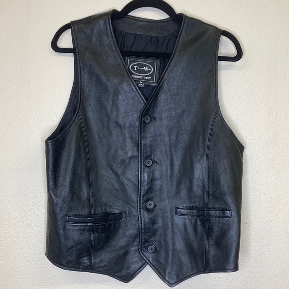 Tannery West Other - Leather Vest by T W - Tannery West Men's Size Medium